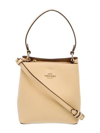 Pre-owned Coach Leather Top Handle Bag In Yellow