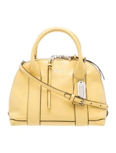 Pre-owned Coach Leather Top Handle Bag In Yellow