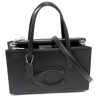 Coach Leather Tote Bag In Black