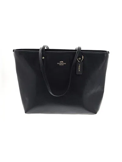 Pre-owned Coach Leather Tote Bag In Black