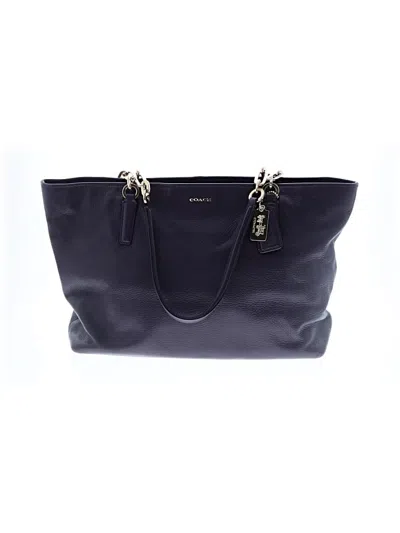 Pre-owned Coach Leather Tote Bag In Blue