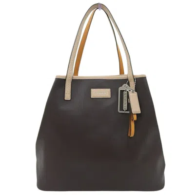 Coach Leather Tote Bag In Brown