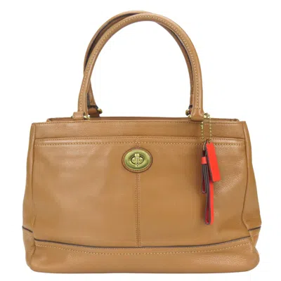 Coach Leather Tote Bag In Brown