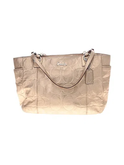Pre-owned Coach Leather Tote Bag In Gold