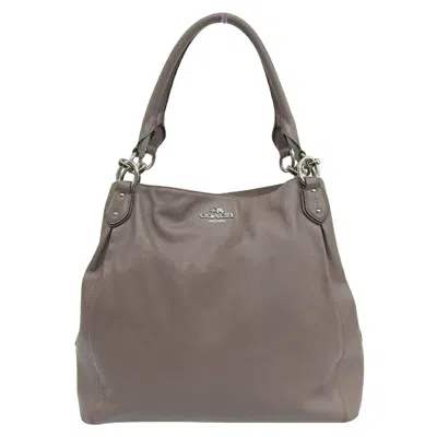 Coach Leather Tote Bag In Gray