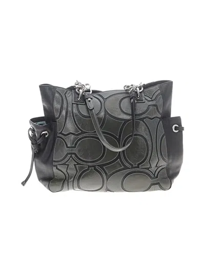 Pre-owned Coach Leather Tote Bag In Gray