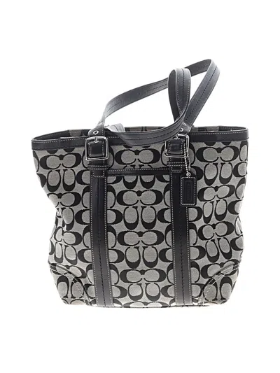 Pre-owned Coach Leather Tote Bag In Gray