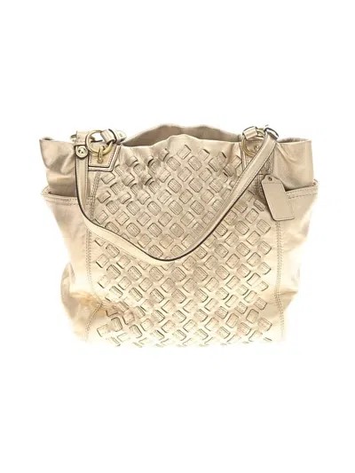 Pre-owned Coach Leather Tote Bag In Ivory