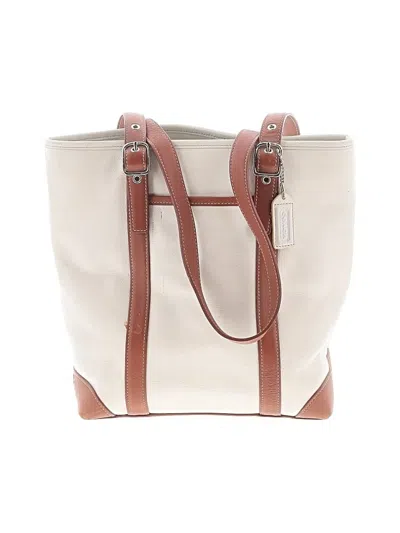 Pre-owned Coach Leather Tote Bag In Ivory