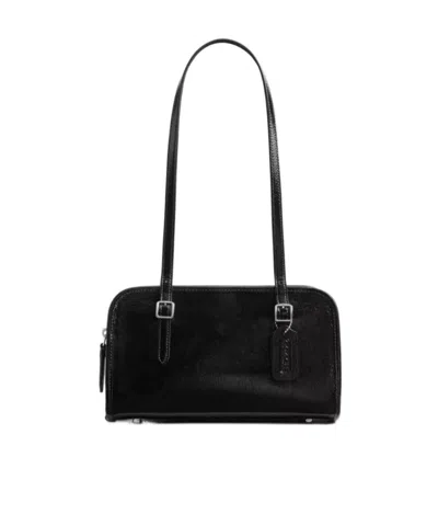 Coach Leather Tote Bag In Black