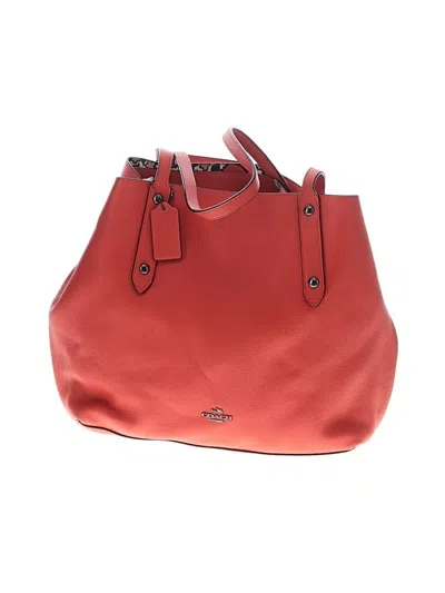 Pre-owned Coach Leather Tote Bag In Orange