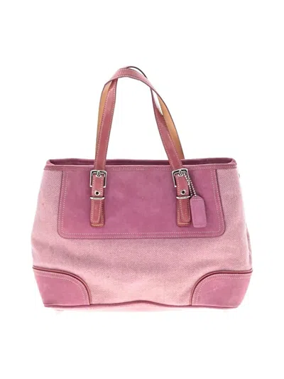 Pre-owned Coach Leather Tote Bag In Pink