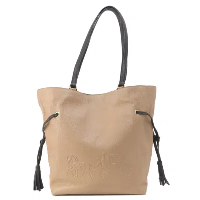 Pre-owned Coach Leather Tote Bag () In Beige