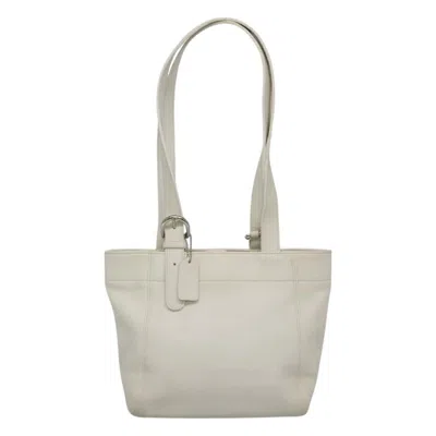 Pre-owned Coach Leather Tote Bag () In Beige