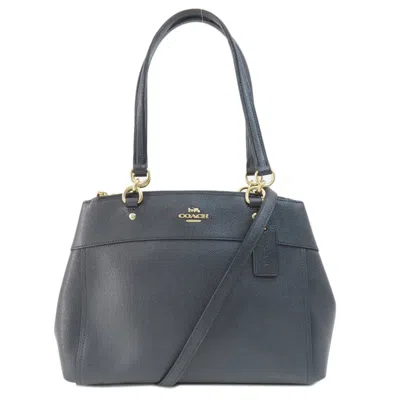 Pre-owned Coach Leather Tote Bag () In Black