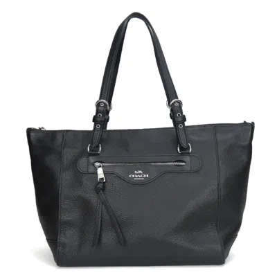 Pre-owned Coach Leather Tote Bag () In Black
