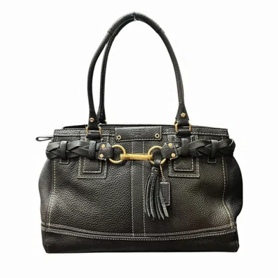 Pre-owned Coach Leather Tote Bag () In Black