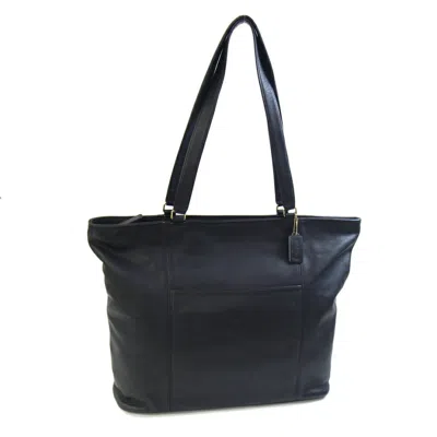 Pre-owned Coach Leather Tote Bag () In Black