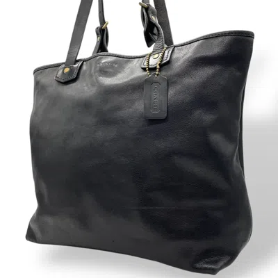Pre-owned Coach Leather Tote Bag () In Black