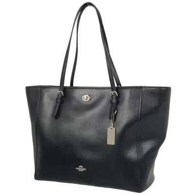 Pre-owned Coach Leather Tote Bag () In Black