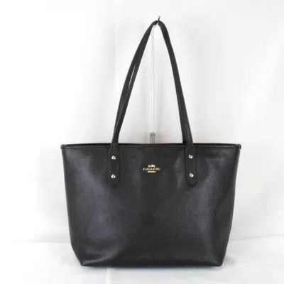 Pre-owned Coach Leather Tote Bag () In Black