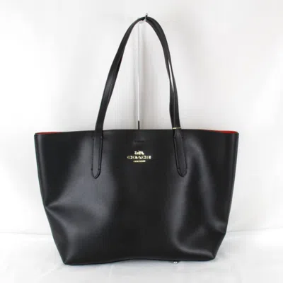 Pre-owned Coach Leather Tote Bag () In Black