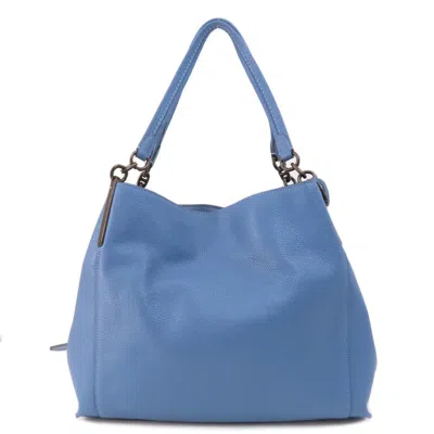 Pre-owned Coach Leather Tote Bag () In Blue