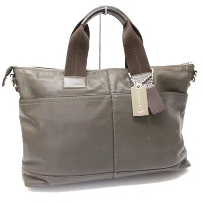 Pre-owned Coach Leather Tote Bag () In Green