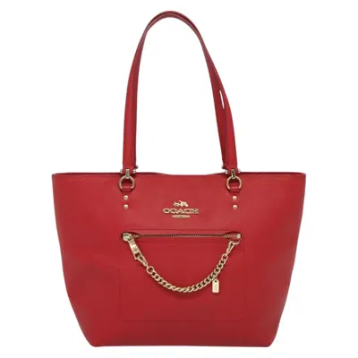 Pre-owned Coach Leather Tote Bag () In Red