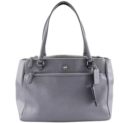 Pre-owned Coach Leather Tote Bag () In Silver