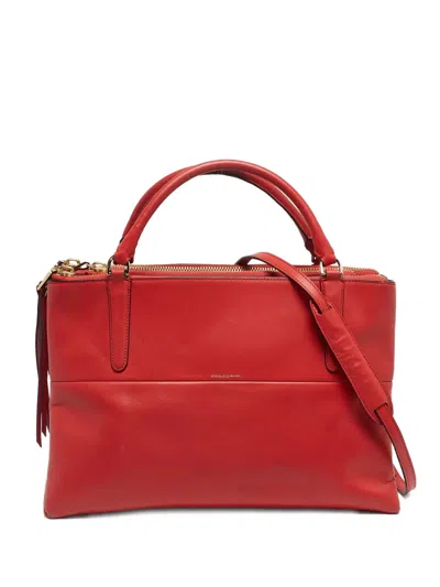 Pre-owned Coach Leather Tote Bag In Red