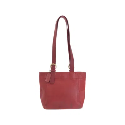 Coach Leather Tote Bag In Red