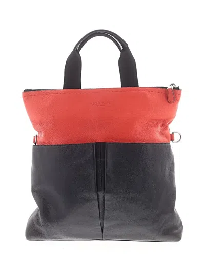 Pre-owned Coach Leather Tote Bag In Red