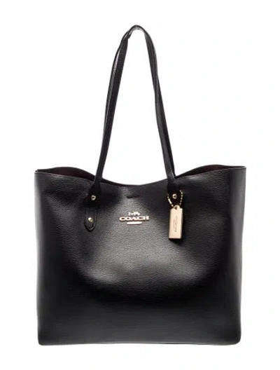 Pre-owned Coach Leather Tote In Black