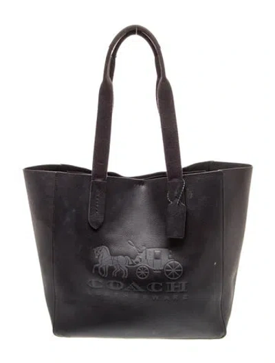 Pre-owned Coach Leather Tote In Black