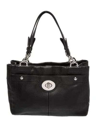 Pre-owned Coach Leather Tote In Black