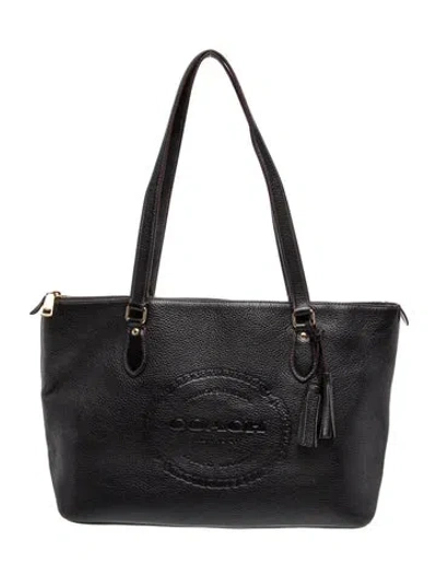 Pre-owned Coach Leather Tote In Black