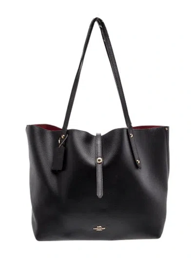 Pre-owned Coach Leather Tote In Black