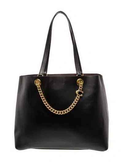 Pre-owned Coach Leather Tote In Black