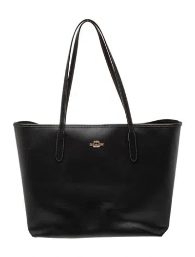 Pre-owned Coach Leather Tote In Black