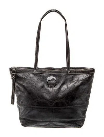Pre-owned Coach Leather Tote In Black