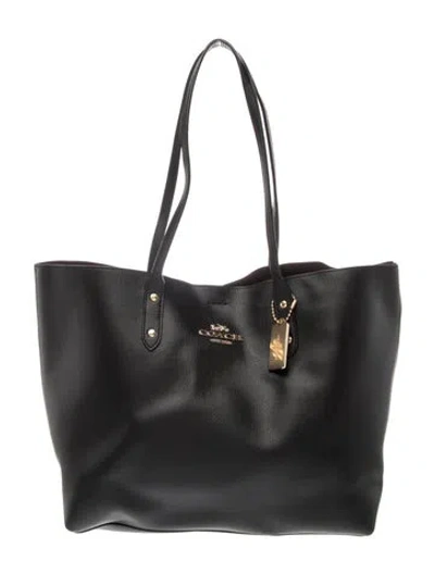 Pre-owned Coach Leather Tote In Black