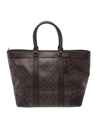 Pre-owned Coach Leather Tote In Black