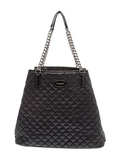 Pre-owned Coach Leather Tote In Black