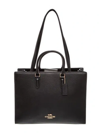 Pre-owned Coach Leather Tote In Black