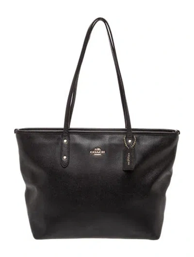 Pre-owned Coach Leather Tote In Black