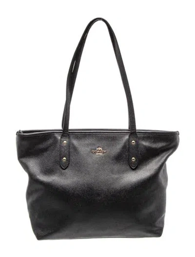 Pre-owned Coach Leather Tote In Black