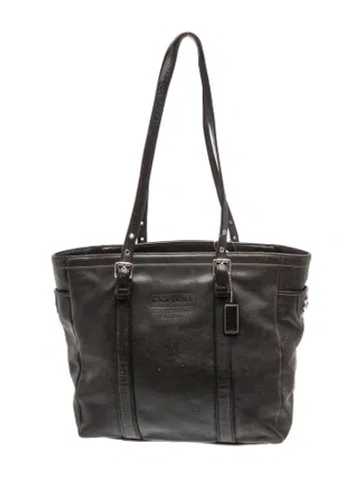 Pre-owned Coach Leather Tote In Black