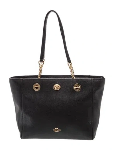 Pre-owned Coach Leather Tote In Black