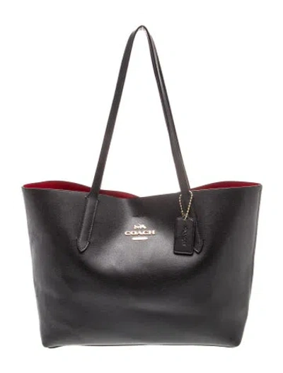Pre-owned Coach Leather Tote In Black